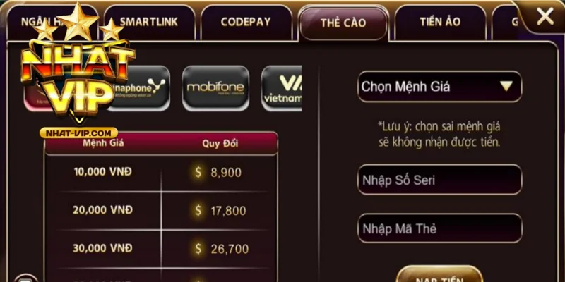 nạp tiền nhatvip