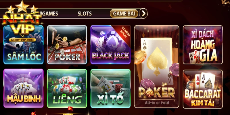 Kho game bài NHATVIP phong phú, chơi không chán
